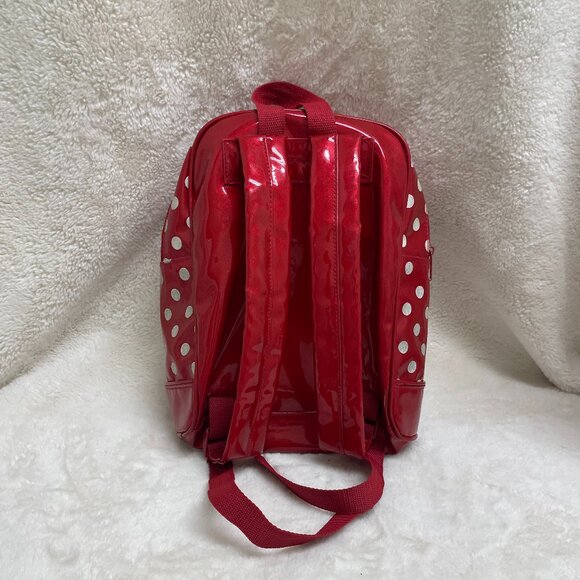 Cute Disney Minnie Mouse Shiny, Metalic Red Vinyl Kids Backpack - Picture 2 of 9